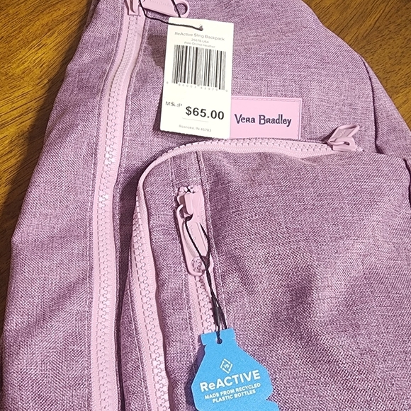 Vera Bradley Sling Backpack in ReActive Pale Orchid Heather - Picture 7 of 11